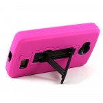 Wholesale LG F60 Armor Hybrid Kickstand Case (Hot Pink)